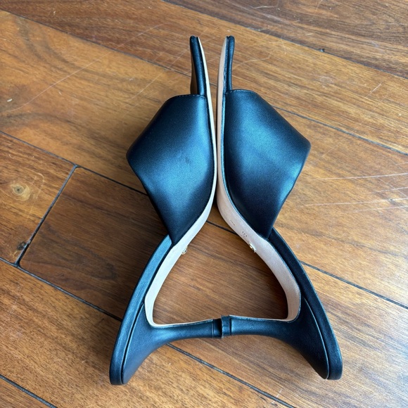 RAYE Abie Heel in Black Slip on Mules Square Toe 8 - Picture 6 of 9